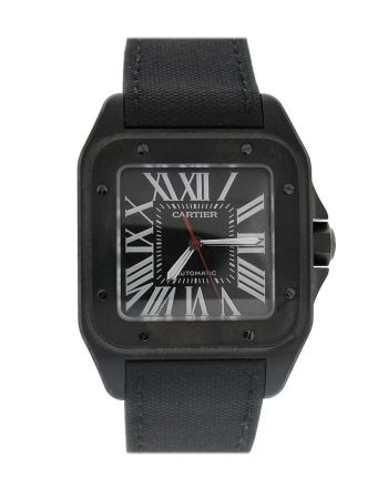 Cartier Santos Automatic Black Dial PVD Mens Watch WSSA0006