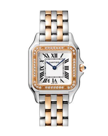 Cartier Panther Diamond Bezel Steel Rose Gold W3PN0007