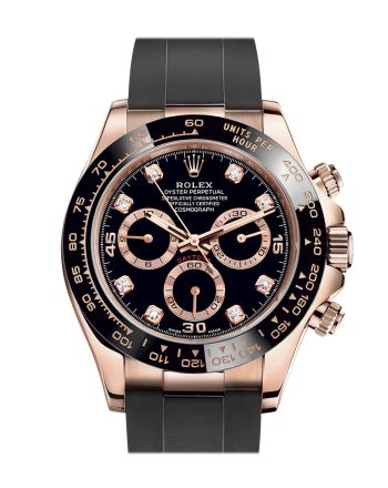 Rolex Cosmograph Daytona Rose Gold Black diamond set Dial Oysterflex 116515LN