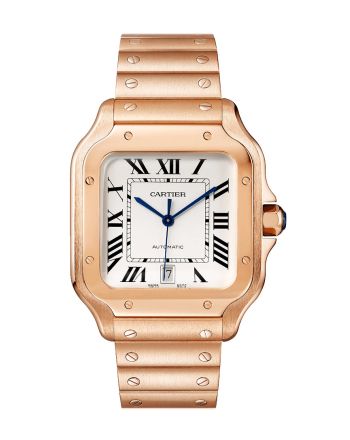 Cartier Rose Gold  Santos Silver Dial WGSA0018