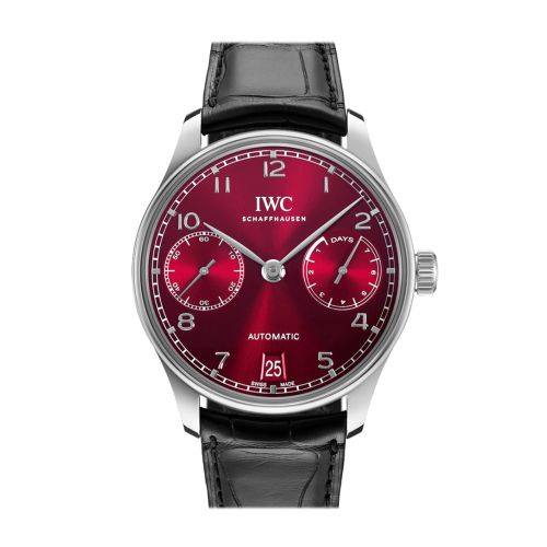 IWC Portuguese 7 Day Power Reserve Burgundy Dial Stainless steel Watch IW500714