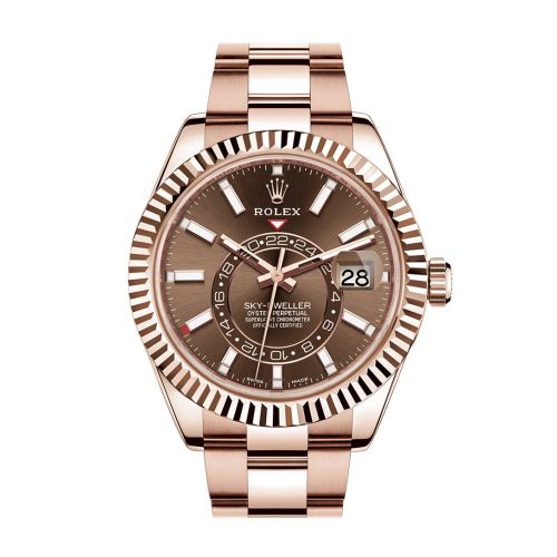 ROLEX Sky-Dweller 42 Chocolate Dial 18K Rose Gold Men's Watch 326935