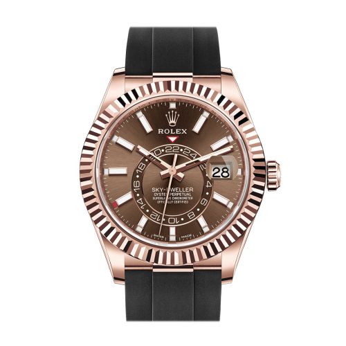 ROLEX Sky-Dweller 42 Chocolate Dial 18K Rose Gold Men's Watch 326235